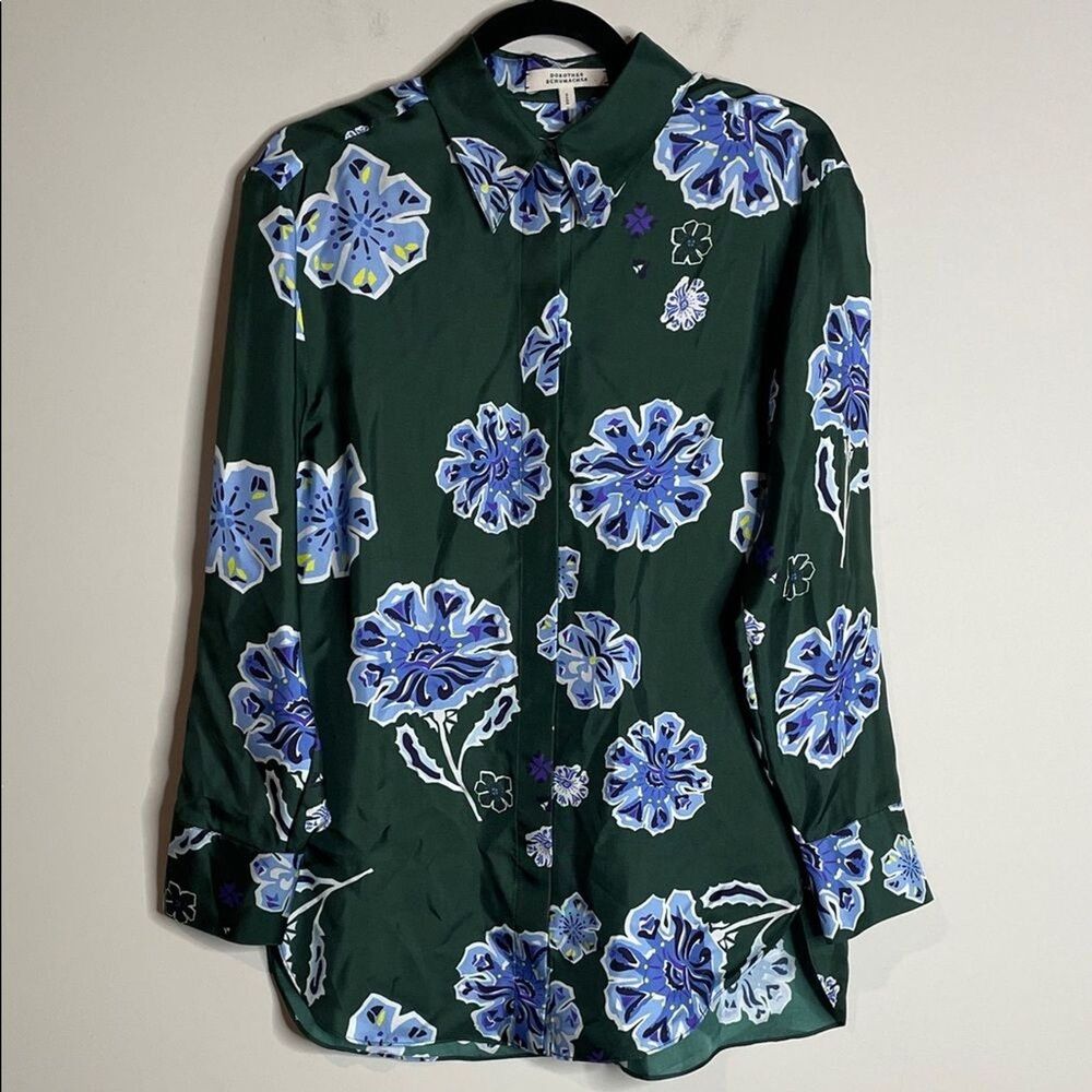 Dorothee Schumacher Women’s 100% Silk Big Garden Button Down Blouse Size XS